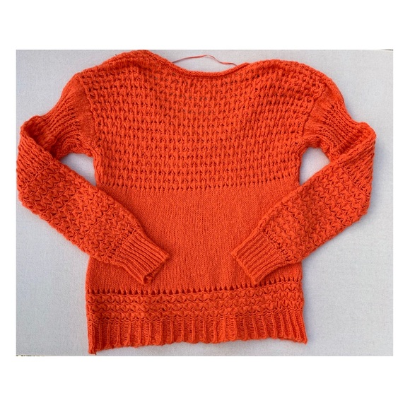 FREE PEOPLE Crashing Waves Oversized Sweater Tangerine - Picture 11 of 11